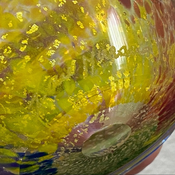 Vintage Rare Murano Glass SIGNED Puffer Fish Silver Speckled Art Glass Sculpture - Picture 11 of 15